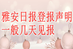 雅安日报登报声明一般几天见报？