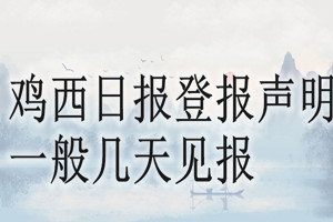 鸡西日报登报声明一般几天见报？