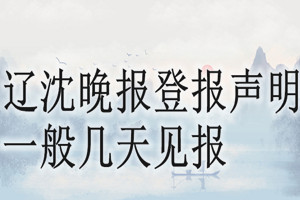 辽沈晚报登报声明一般几天见报？