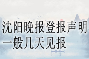 沈阳晚报登报声明一般几天见报？