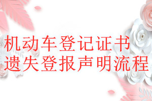 机动车登记证书遗失登报声明流程