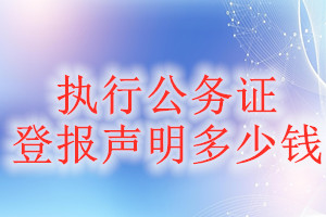 执行公务证登报挂失多少钱