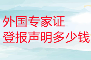 外国专家证登报挂失多少钱