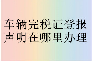 车辆完税证登报声明在哪里办理