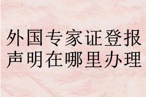 外国专家证登报声明在哪里办理