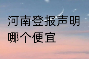 河南登报声明哪个便宜