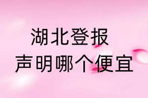 湖北登报声明哪个便宜