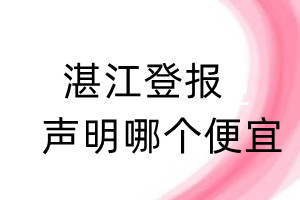 湛江登报声明哪个便宜