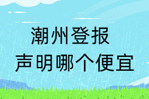 潮州登报声明哪个便宜