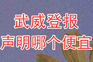 武威登报声明哪个便宜