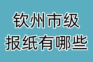 钦州市级报纸有哪些