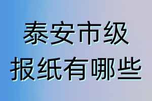 泰安市级报纸有哪些