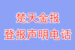 楚天金报登报电话_楚天金报登报声明电话