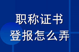 职称证书登报怎么弄