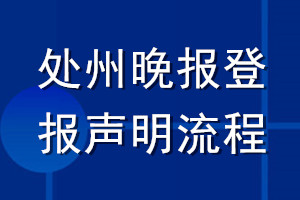 处州晚报登报声明流程