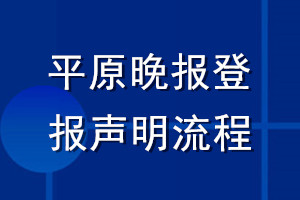 平原晚报登报声明流程