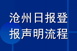 沧州日报登报声明流程